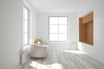 Modern interior design. 3D illustration