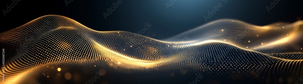 Aufkleber an enchanting abstract artwork with golden lines that flow, giving an impression of movement and dep