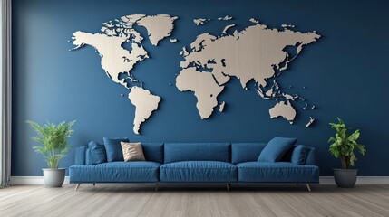 World Map Decor Living Room