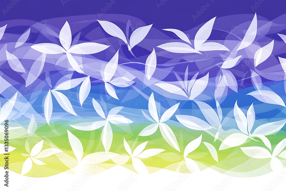 Aufkleber Abstract floral pattern with smooth lines and gradient background color