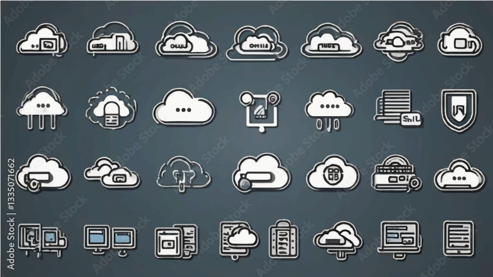 Aufkleber set of vector icons for web design