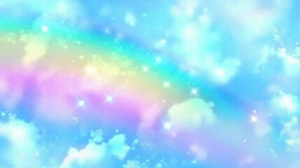 A Dreamlike Pastel Rainbow Sky, Perfect for a Relaxing Background