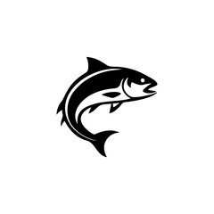 Salmon Fish Logo Design Template Illustration. Fishing Logo Symbol Icon.