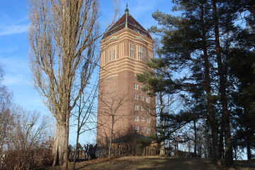 Sweden. A water tower that has been converted into a residential building in the city of Link&ouml;ping. 