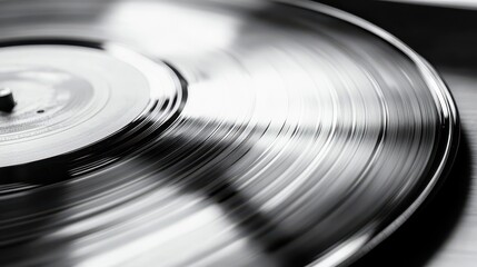 Vintage Black Vinyl Record with Soft Focus Effect