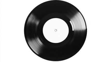Obraz premium Minimalist Black Vinyl Record on Clean Background