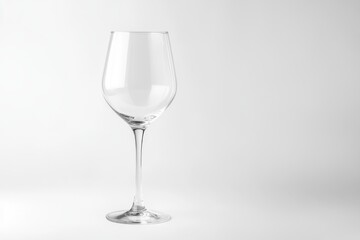 Empty wine glass on white background