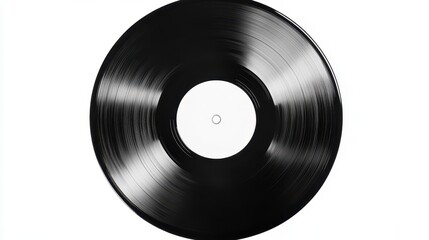 Obraz premium Classic Vintage Black Vinyl Record on Glossy Surface