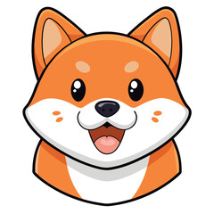 A cute dog vector illustration of a smiling dog puppy head