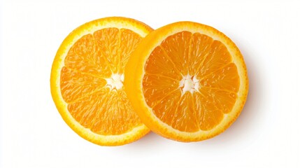 Fresh orange halves, vibrant citrus fruit showcasing juicy interior, ideal for healthy recipes or refreshing drinks.