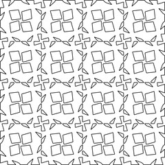 Figures from lines.Black pattern on white wallpaper for web page, textures, card, poster, fabric, textile. Abstract background.Repeating background image.White texture. Lines form shapes.