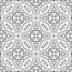 Figures from lines.Black pattern on white wallpaper for web page, textures, card, poster, fabric, textile. Abstract background.Repeating background image.White texture. Lines form shapes.