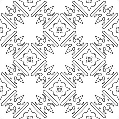 Figures from lines.Black pattern on white wallpaper for web page, textures, card, poster, fabric, textile. Abstract background.Repeating background image.White texture. Lines form shapes.