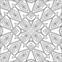 Figures from lines.Black pattern on white wallpaper for web page, textures, card, poster, fabric, textile. Abstract background.Repeating background image.White texture. Lines form shapes.