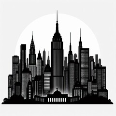 Fototapeta premium cityscape silhouettes vector illustration