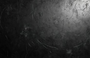 Scratched dark surface texture background for graphic design. Abstract grunge scratched surface with dirty old vintage weathered distressed damaged worn rough grainy fractured lines.
