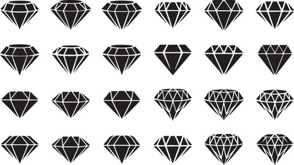Diamond icons  silhouette

