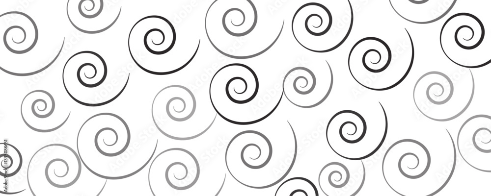 Poster ornament of swirl patterns on white background for wrapping paper. hand drawn doodle spiral illustra