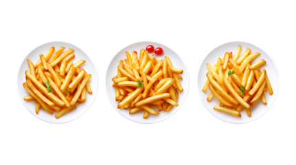 Pack Plate of Food with French Fries and a Red Beak Set Against Transparent Background for Restaurant Menus, Fast Food Branding, or Culinary Projects