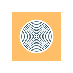 Abstract Bauhaus design with a geometric pattern and modern symmetry. The minimalistic artwork features concentric circles on a vibrant background.