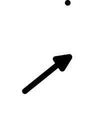 Black arrow on white background