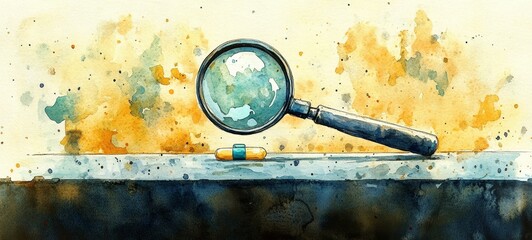 Magnifying Glass Over a Pill, Illness Anxiety Disorder