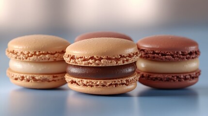 Obraz premium Delectable macarons in assorted flavors