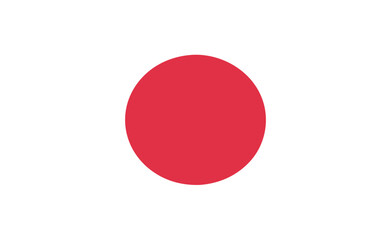 Vector Illustration of the Flag of Japan Featuring a Red Circle in the Center of a White Background, Representing Japanese National Pride