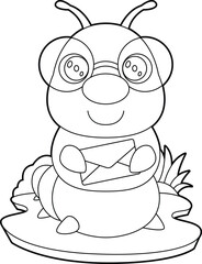 Caterpillar Letter Animal Vector Graphic Art Illustration