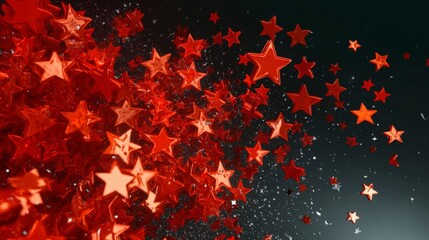 Red Stars Graphic Design - Abstract Starburst Visual Art