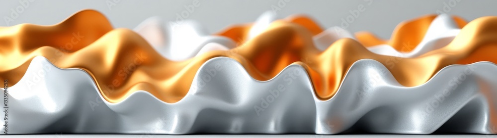 Aufkleber a swirling mass of shining golden liquid generates a hypnotic visual effect, fusing light and moveme