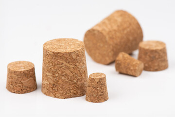 Set of natural corks for glassware.