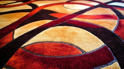 Colorful Abstract Pattern on Soft Textile Surface with Curves