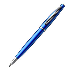 Elegant Blue Ballpoint Pen Isolated on Black Background Professional Writing Instrument Office Supply Luxury Stationery Item Business Accessory Modern Design Premium Quality