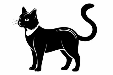 Obraz premium cat line art silhouette vector illustration