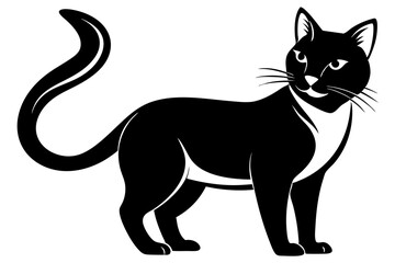 cat line art silhouette vector illustration