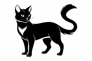 Obraz premium cat line art silhouette vector illustration