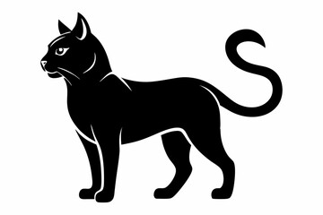 cat line art silhouette vector illustration