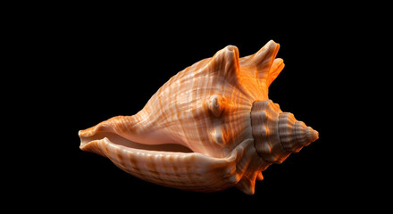 A large seashell with soft pink and ivory hues create with ai