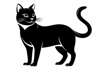 cat line art silhouette vector illustration