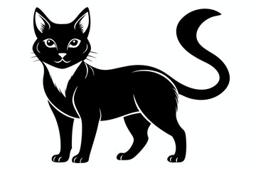 Obraz premium cat line art silhouette vector illustration