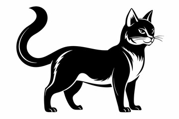 cat line art silhouette vector illustration