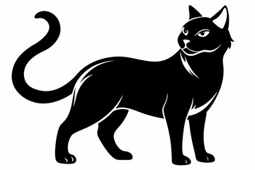 cat line art silhouette vector illustration
