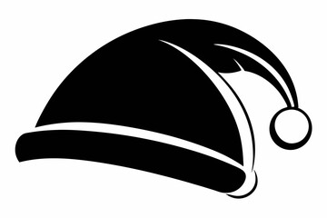 christmas hat line art silhouette vector illustration