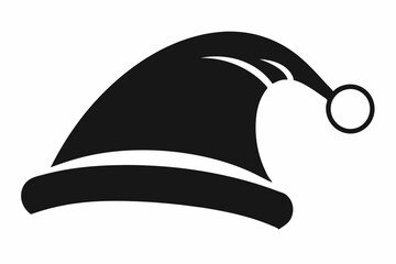 christmas hat line art silhouette vector illustration