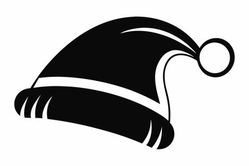 christmas hat line art silhouette vector illustration