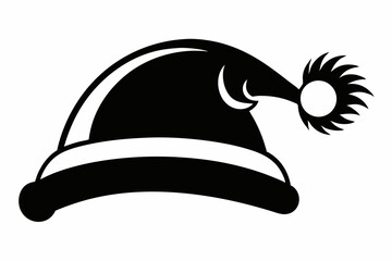 christmas hat line art silhouette vector illustration