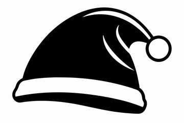 christmas hat line art silhouette vector illustration