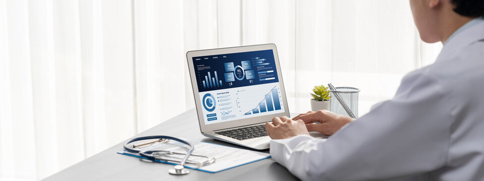 Business data dashboard provide business intelligence analytic for marketing strategy planning brisk with big data set to analyze customer demands and foreseeing business future