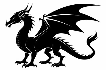 Fototapeta premium drache line art silhouette vector illustration